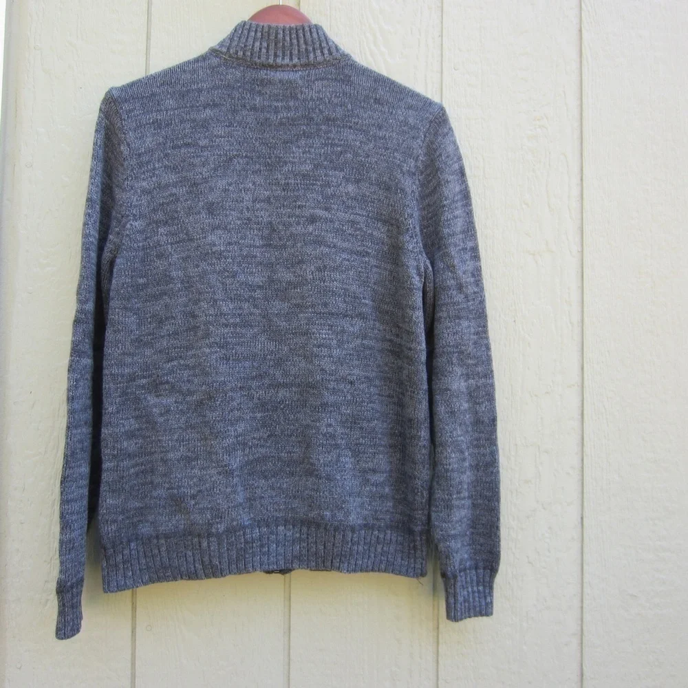 Rock & Republic Jacket Sweater Gray Long Sleeve Full Zip Men's‎ L Pockets Comfy